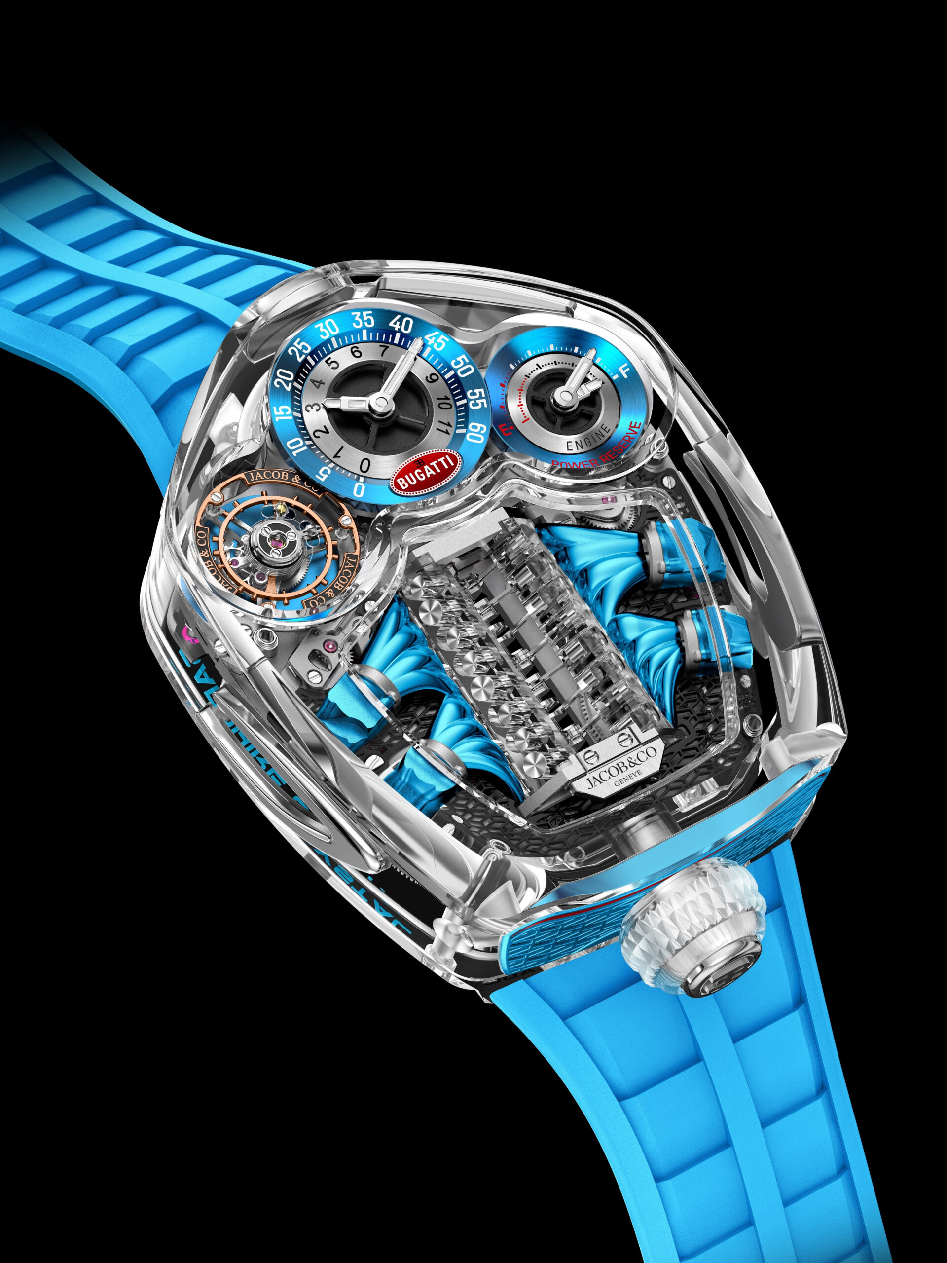 Bugatti Tourbillon Sapphire Crystalمن جاكوب آند كو: الشفافية المطلقة والفخامة الفائقة