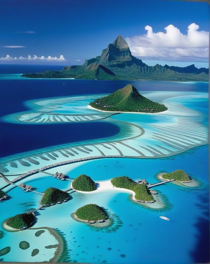 بورا بورا – ملاذ الاسترخاء حيث تلتقي الفخامة بالهدوء – مصدر الصورة: Pinterest