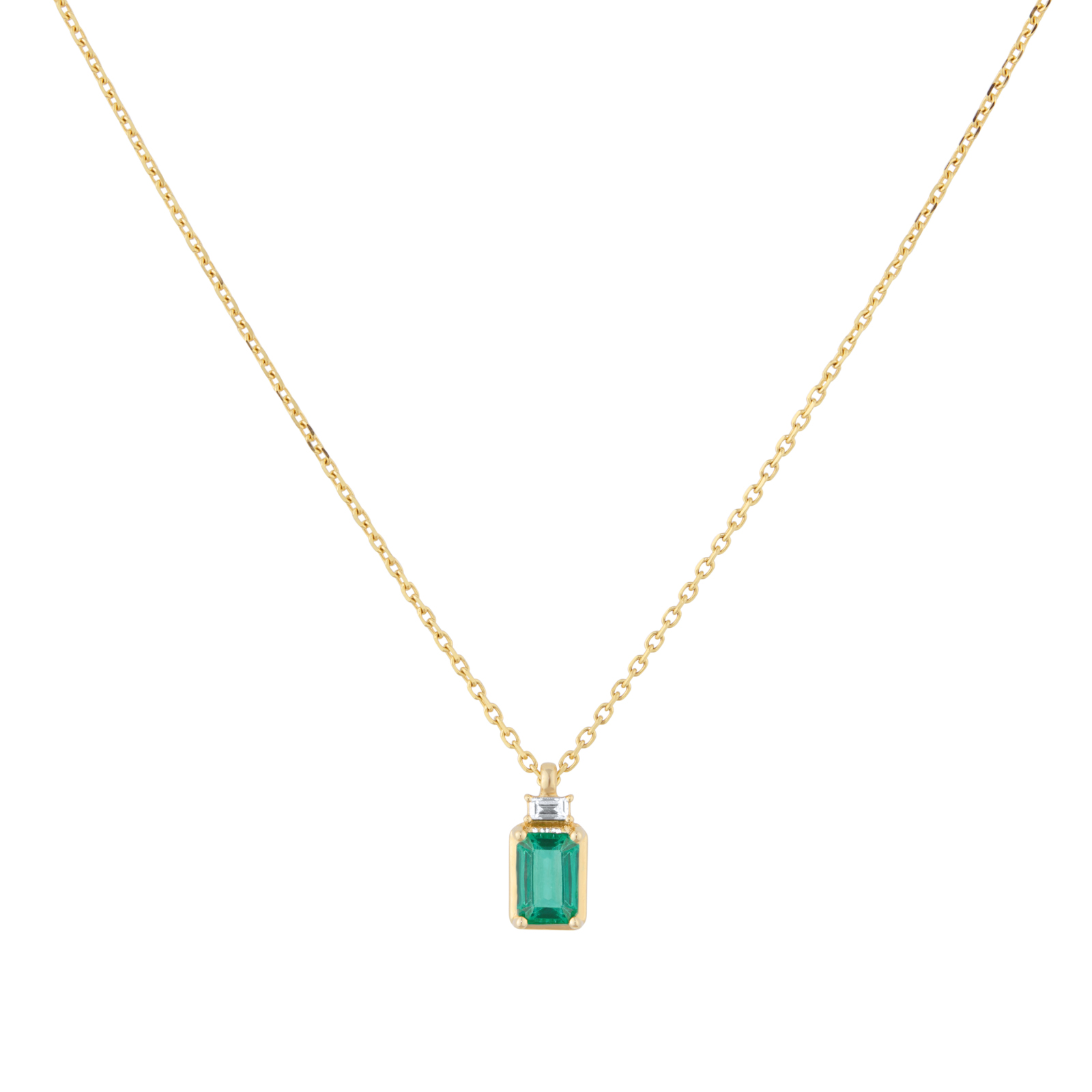 Goldsmiths x Gemfields Emerald and Diamond Pendant