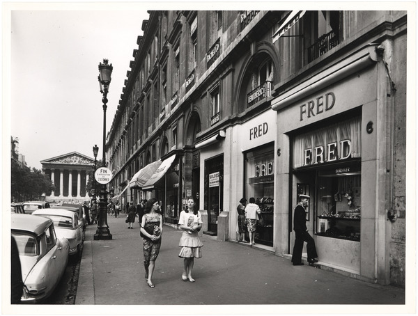 Storefront of the 6 rue Royale FREDs boutique Paris 1960 © Michel Cambazard 2