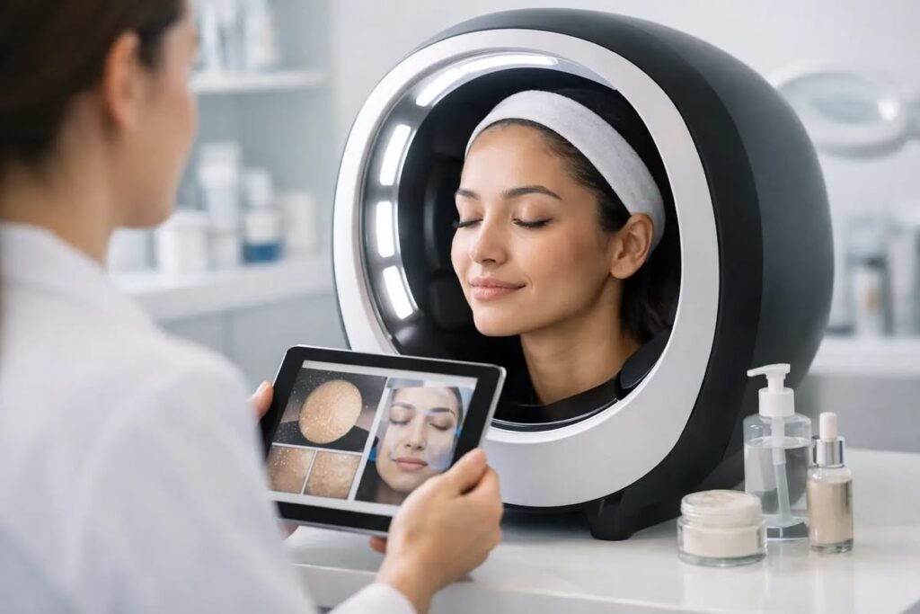 أجهزة تحليل البشرة ودورها في تخصيص توصيات الجمال - مصدر الصورة: Pinterest