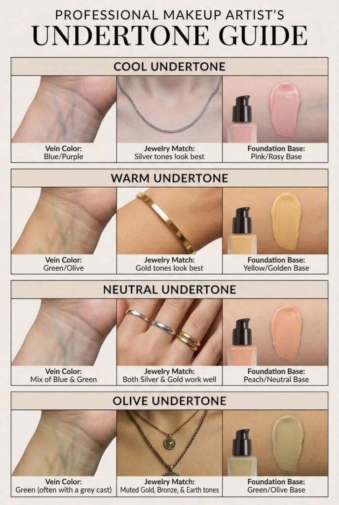 مؤشرات بسيطة لاكتشاف الـUndertone المناسب لبشرتك - مصدر الصورة: Pinterest