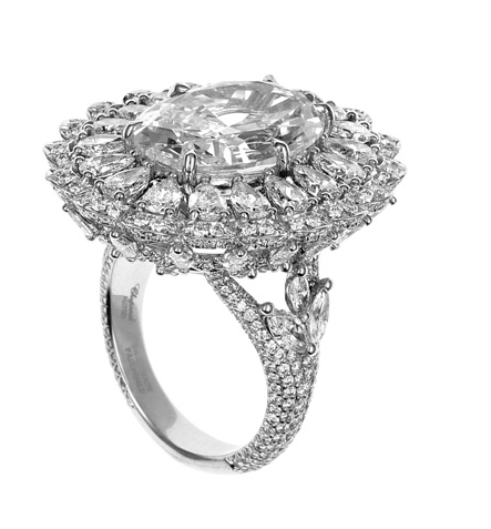 خاتم جورجينا من شوبارد يتألق بألماسة Cushion Cut استثنائية بوزن 20 قيراطًا